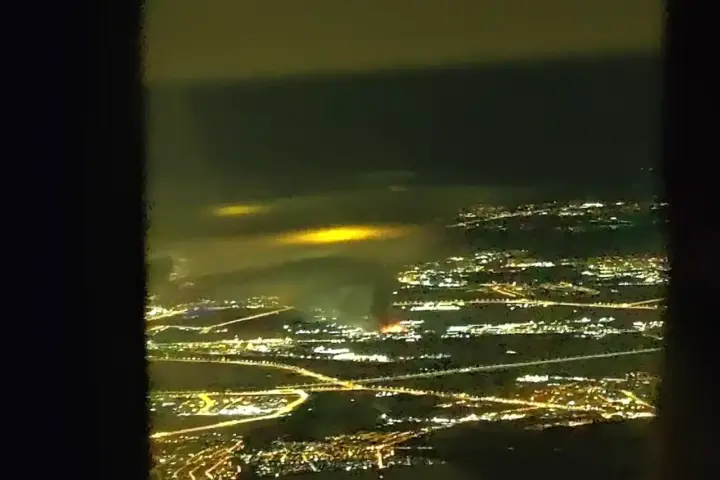 Smoke rises from a Wildberries warehouse fire in Russia