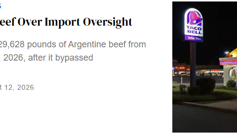 Food-safety context for a beef import recall after bypassed reinspection
