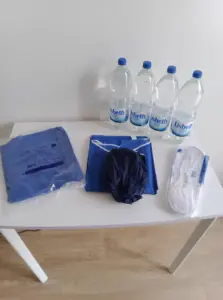 Supplies for colonoscopy preparation, the follow-up test after a positive colorectal cancer screening.