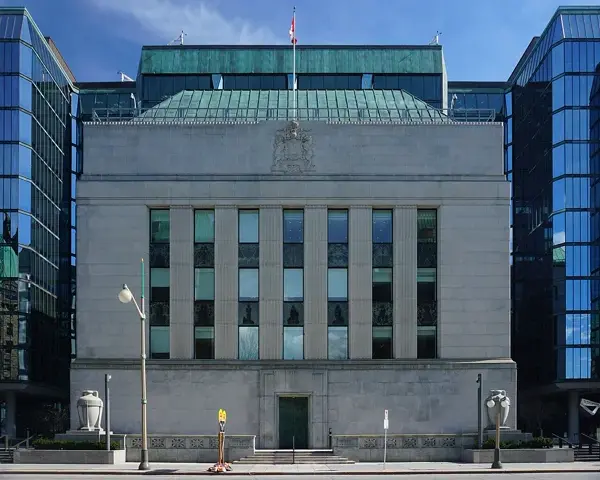 Bank of Canada headquarters facade in Ottawa