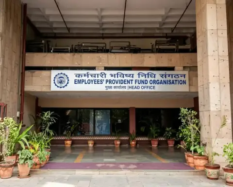 Entrance of the EPFO Head Office building.