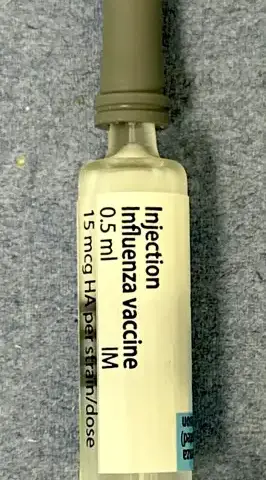 Influenza vaccine syringes
