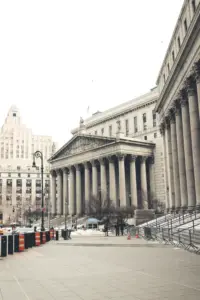 Manhattan Federal Courthouse building exterior in New York City