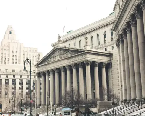 Manhattan Federal Courthouse building exterior in New York City