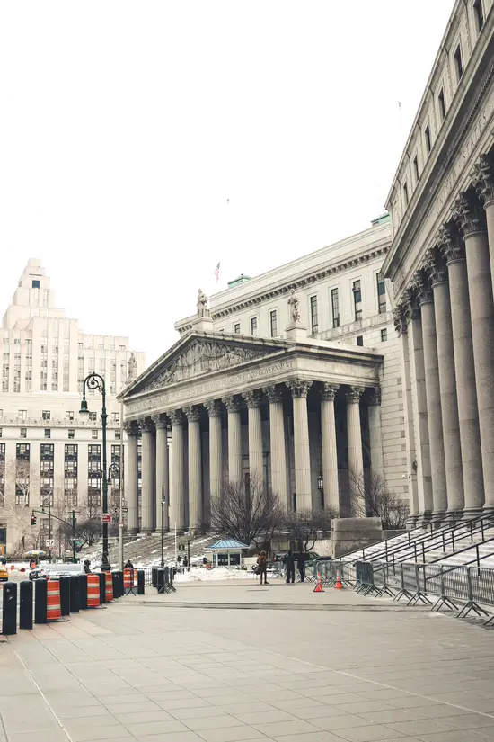 Manhattan Federal Courthouse building exterior in New York City