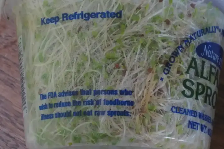 Recalled food product packaging showing FDA recall notification labels and safety warnings