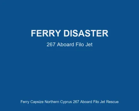 Passenger ferry vessel in Mediterranean waters near Cyprus