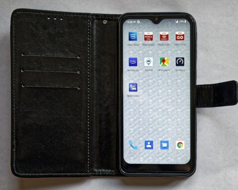 A smartphone showing social media