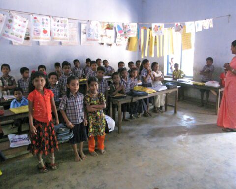 Children at a village school in Kovalam, Kerala, India.
