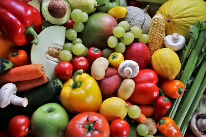 Fresh nutritious food ingredients representing ketogenic and Mediterranean diet comparison for weight loss health outcomes