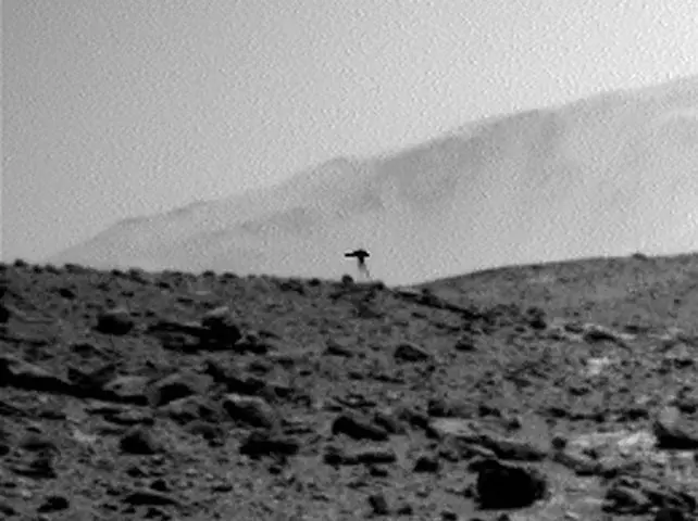 NASA Caltech Curiosity Mars rover cosmic ray artifact image showing jellyfish-like formation in Gale Crater