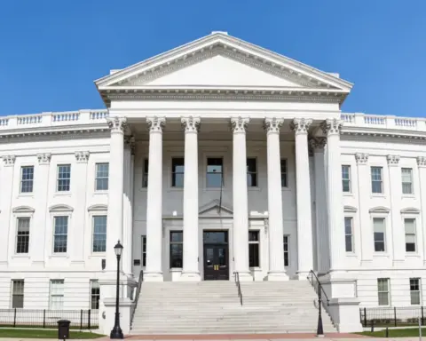 Classical neoclassical federal courthouse building exterior