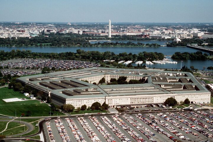 Aerial view of the Pentagon, headquarters of the U.S. Department of Defense