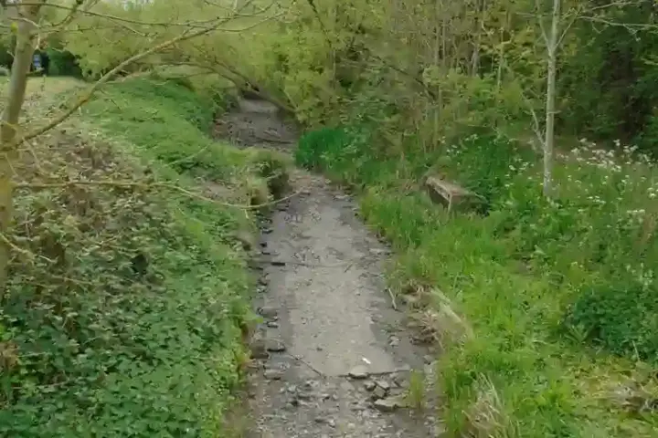 Dry river bed during drought conditions