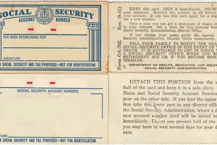 US Social Security card