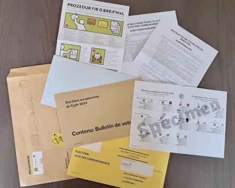 Ballot papers and envelopes prepared for mail-in voting.