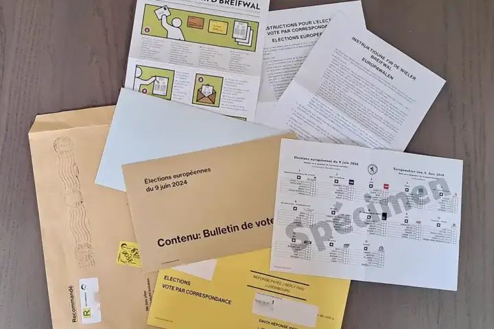 Ballot papers and envelopes prepared for mail-in voting.