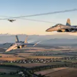 Spanish NATO F-18 Hornet patrols Romanian airspace during enhanced Air Policing mission, August 2026.