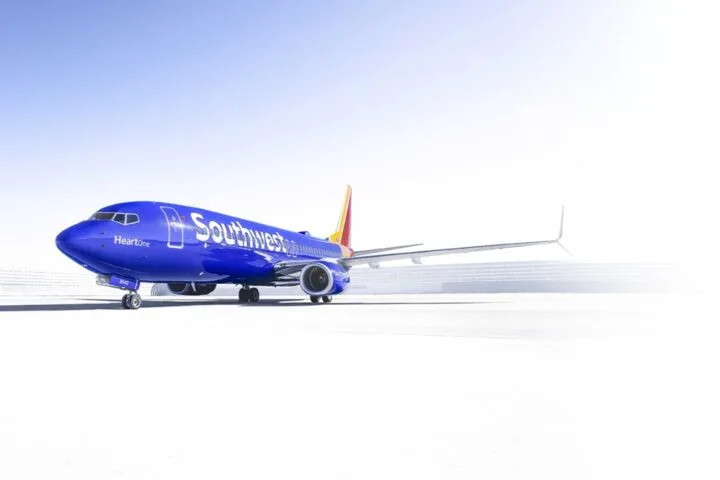 A Southwest Airlines aircraft on a runway.