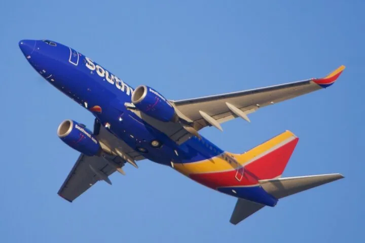 A Southwest Airlines Boeing 737 aircraft on the tarmac.