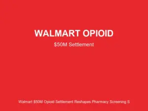 Walmart retail pharmacy interior with prescription bottles and medication