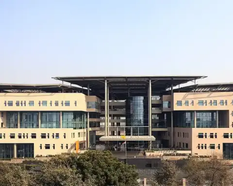 Exterior view of the modern multi-story Punjab National Bank corporate headquarters building.