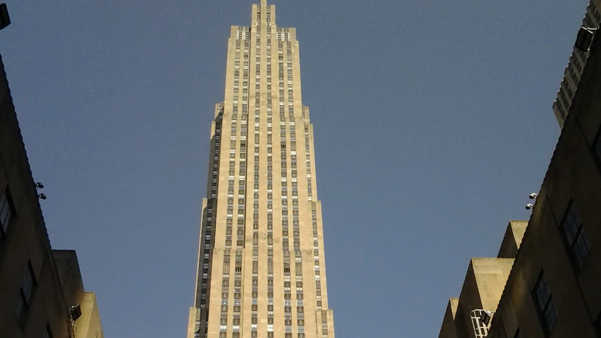 Exterior view of Rockefeller Center in New York City.