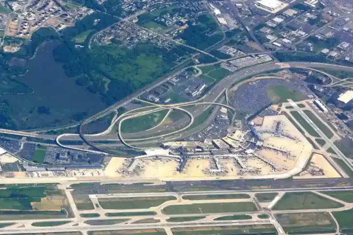 Aerial view of Philadelphia International Airport