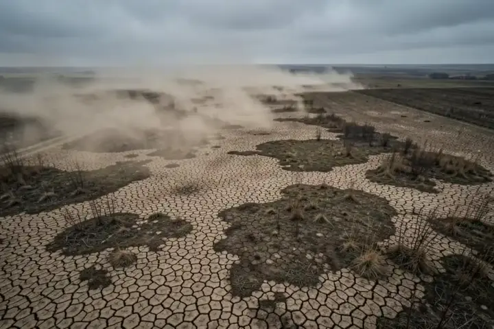 Drought-stricken Oleshky farmland