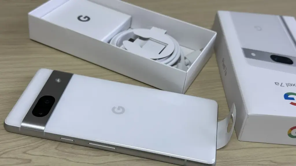 Google Pixel smartphone photographed against a plain background