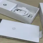 Google Pixel smartphone photographed against a plain background