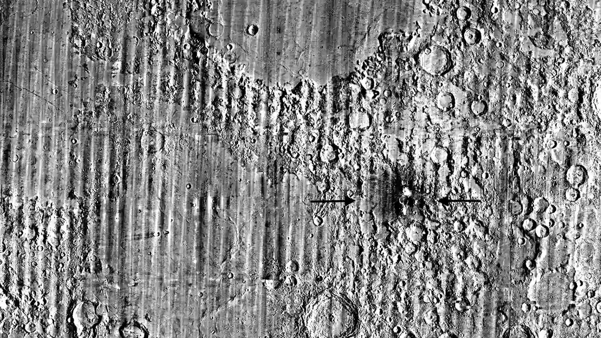 Lunar Reconnaissance Orbiter image showing the newly formed McGetchin crater on the Moon