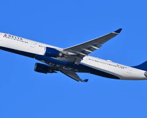 Delta Air Lines Airbus A330 departing from Boston