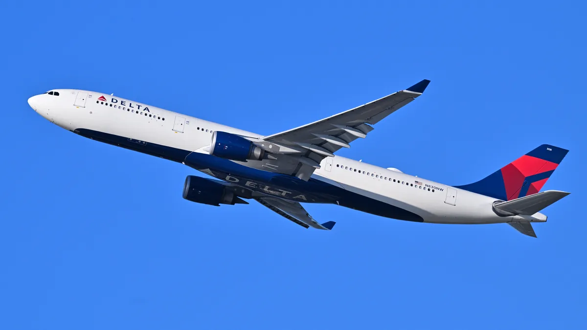 Delta Air Lines Airbus A330 departing from Boston