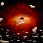 NASA illustration of an asteroid approaching Earth