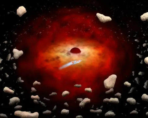 NASA illustration of an asteroid approaching Earth