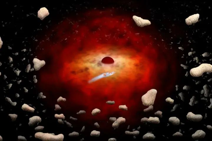 NASA illustration of an asteroid approaching Earth