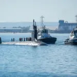 Virginia-class submarine arriving at HMAS Stirling in Western Australia