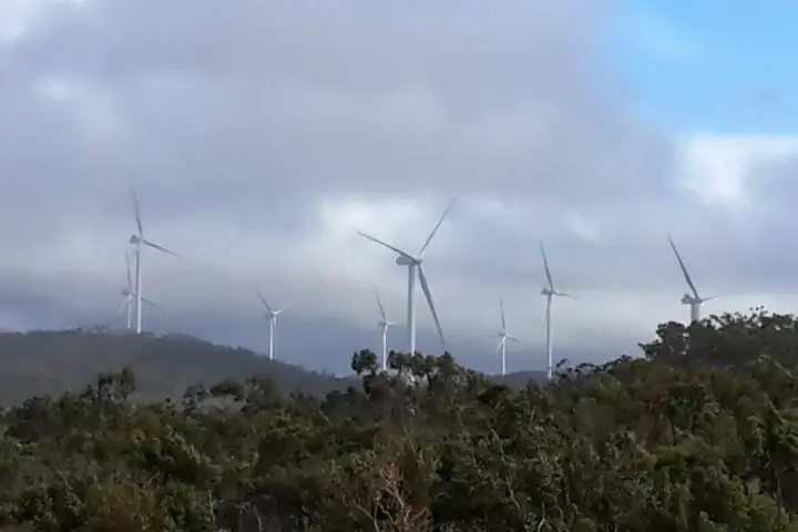 Wind turbines at Mount Emerald Wind Farm, representing Australia's renewable energy sector accelerating with 30-day EPBC approvals.