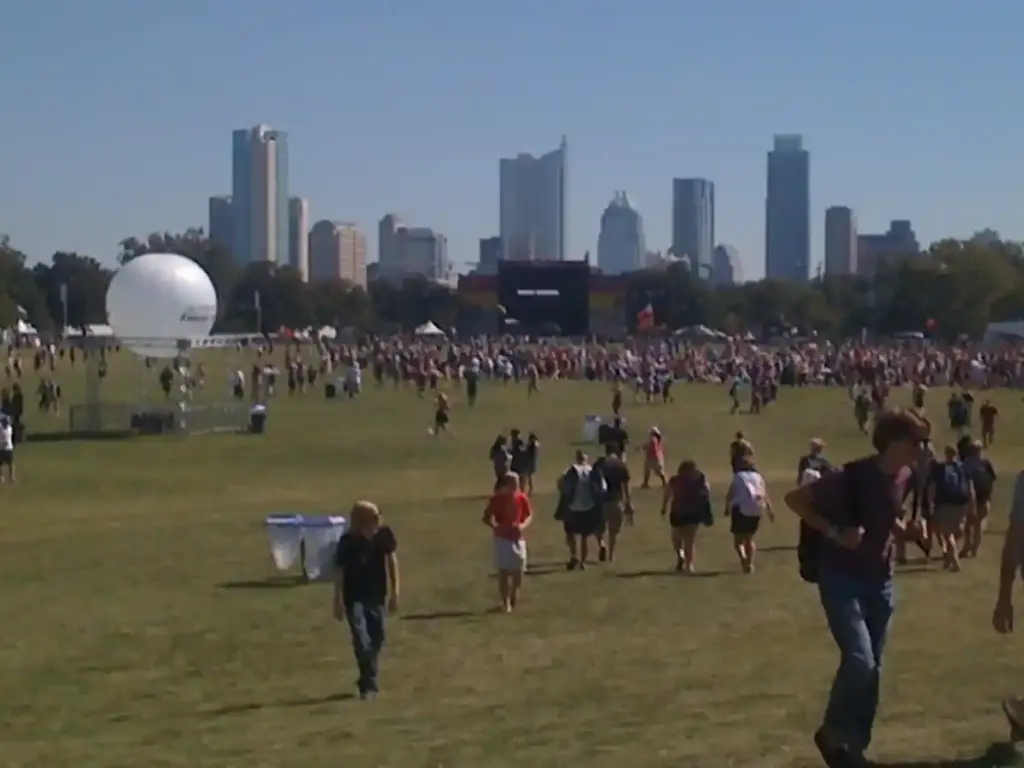 Austin City Limits festival crowd in a park setting