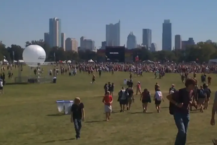 Austin City Limits festival crowd in a park setting