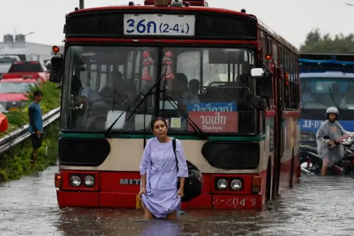 Bangkok flood disaster September 26 2026 flooded roads