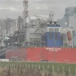LNG carrier near a liquefied natural gas export terminal