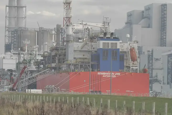 LNG carrier near a liquefied natural gas export terminal
