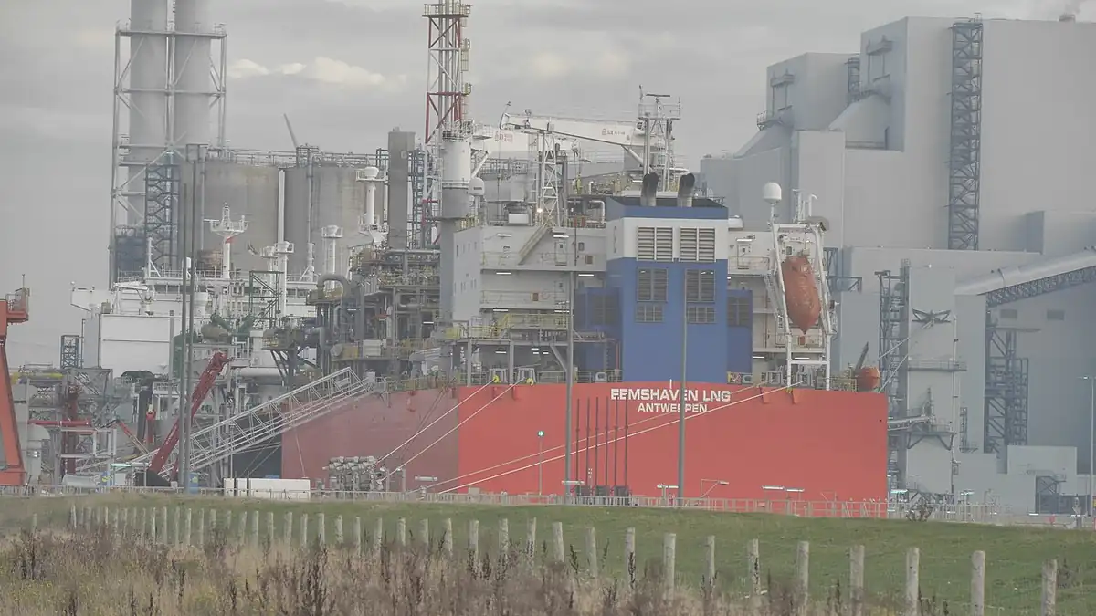 LNG carrier near a liquefied natural gas export terminal