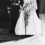 Lady Diana Spencer at her 1981 wedding wearing her bridal hairstyle and Spencer tiara.