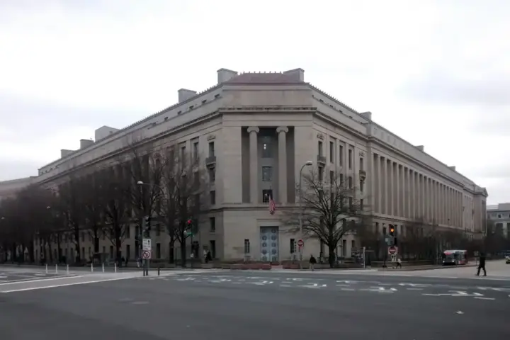 Exterior view of the Robert F. Kennedy Department of Justice Building in Washington, D.C.