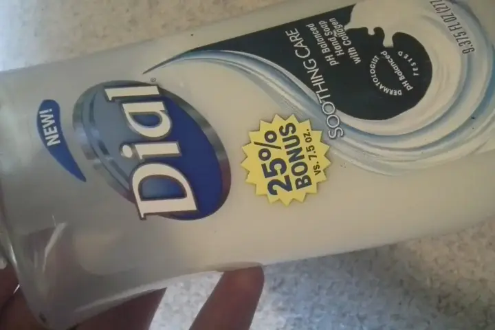 A bottle of liquid hand soap, the product category behind the FDA recall affecting six products across 15 states.