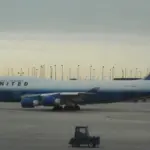 Boeing 747 aircraft on runway at Dubai International Airport