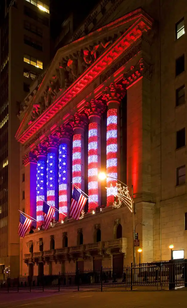 New York Stock Exchange building on Wall Street